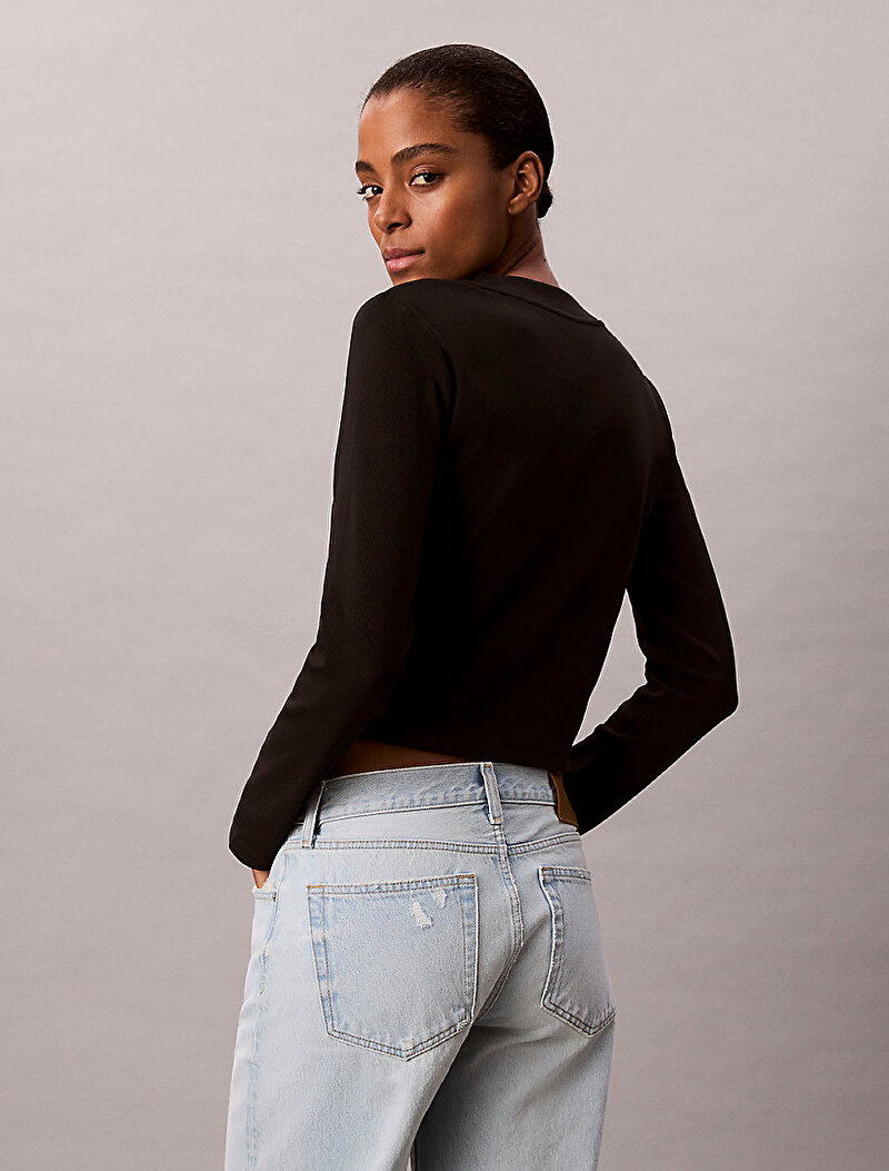 Calvin Klein Siyah Renkli Kadın Monologo Baby T-shirt