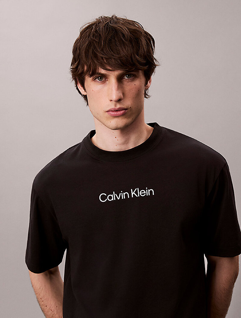Calvin Klein Siyah Renkli Erkek Standart Logo T-shirt