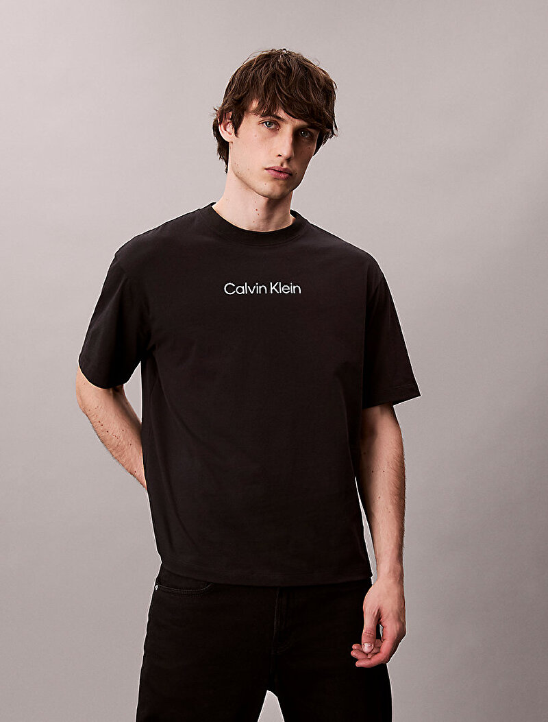 Calvin Klein Siyah Renkli Erkek Standart Logo T-shirt