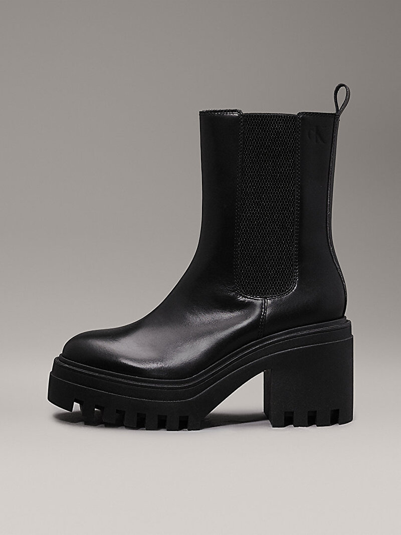 Calvin Klein Siyah Renkli Kadın Chunky Heeled Chelsea Bot