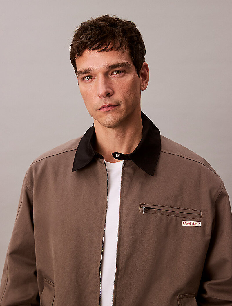 Calvin Klein Bej Renkli Erkek Cotton Ceket