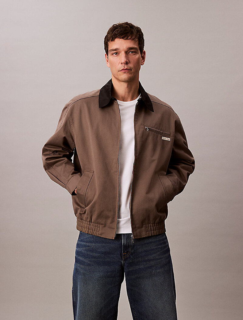 Calvin Klein Bej Renkli Erkek Cotton Ceket