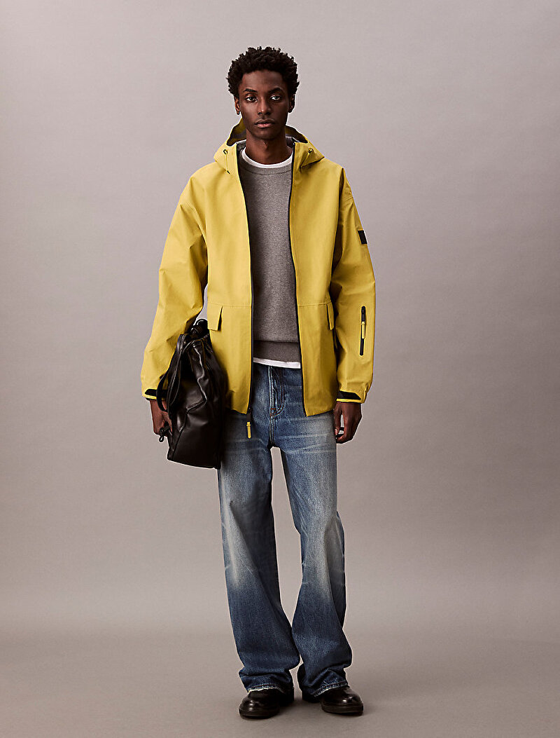 Calvin Klein Sarı Renkli Erkek Naylon Oxford Ceket