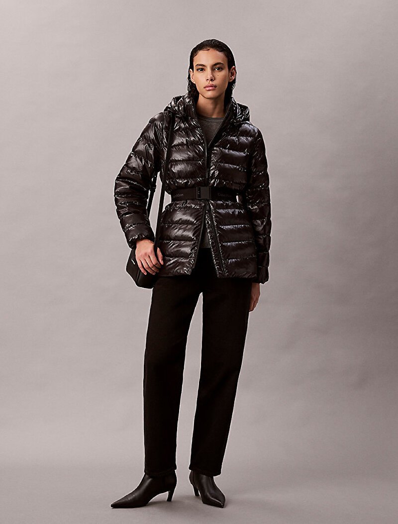 Kadın Belted Lightweight Puffer Mont