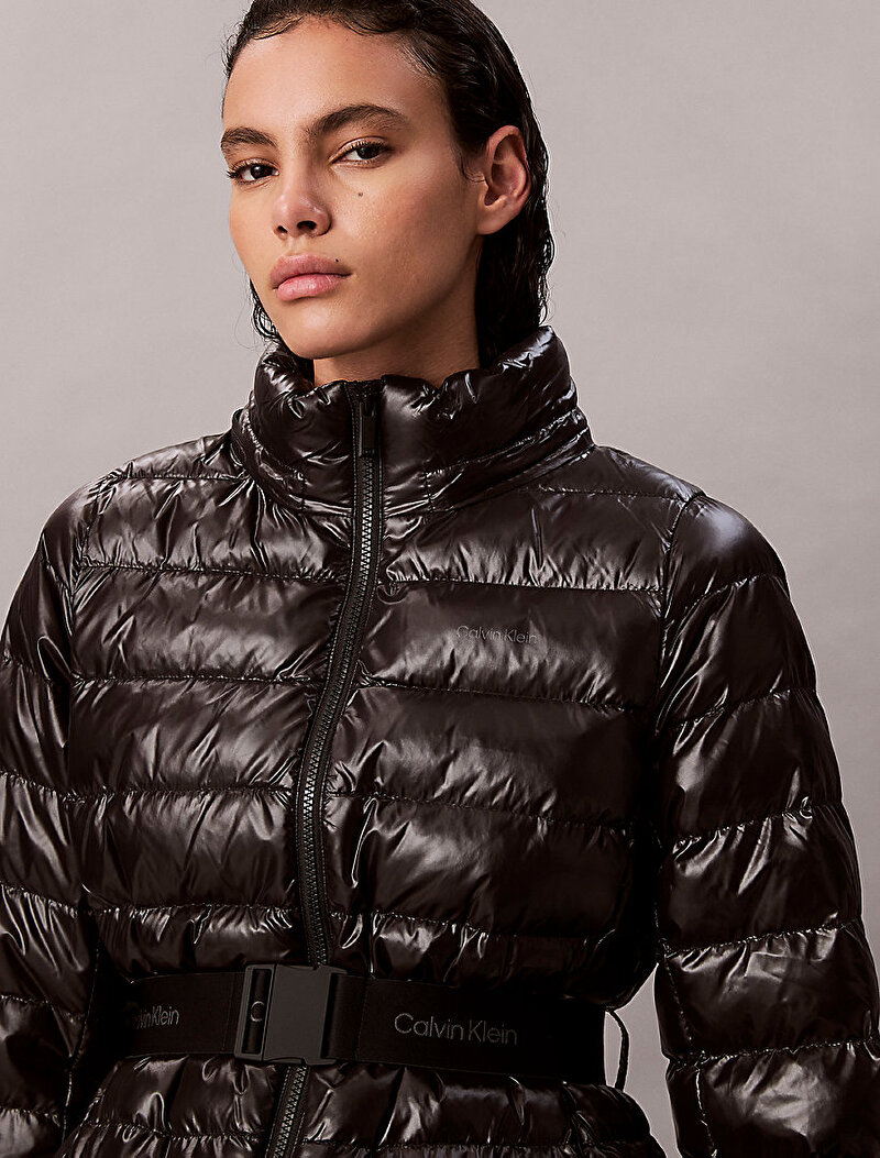 Calvin Klein Siyah Renkli Kadın Belted Lightweight Puffer Mont