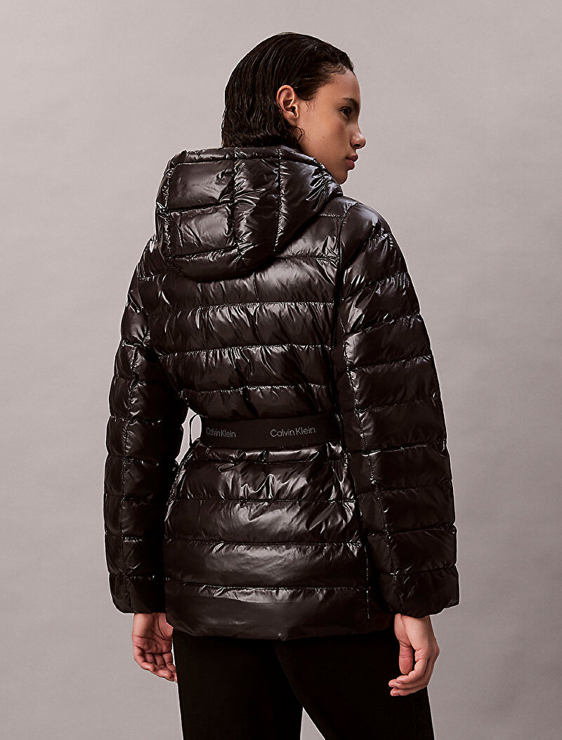 Calvin Klein Siyah Renkli Kadın Belted Lightweight Puffer Mont