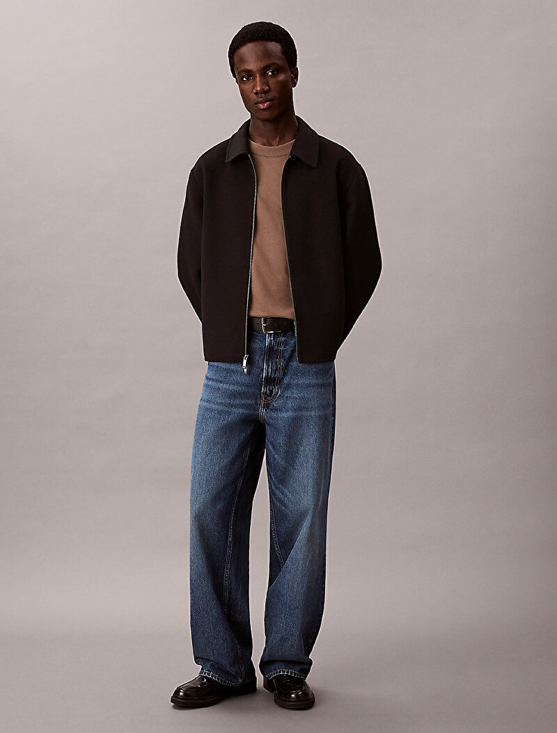 Calvin Klein Siyah Renkli Erkek Solid Wool Short Ceket