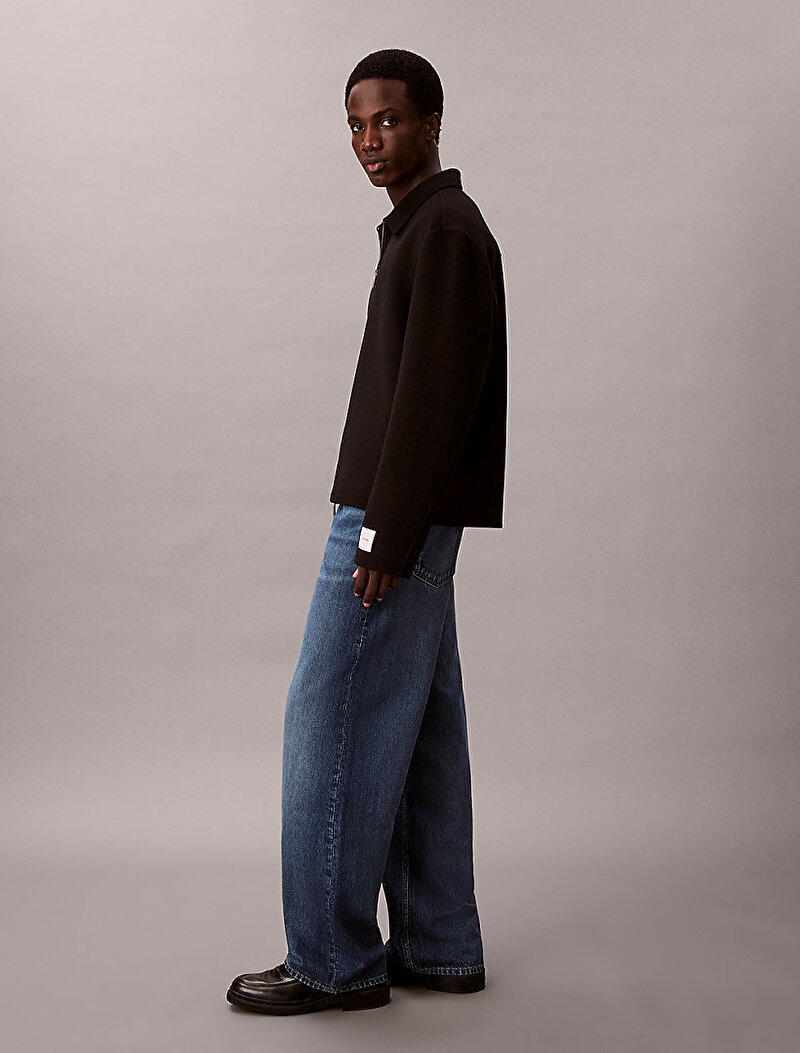 Calvin Klein Siyah Renkli Erkek Solid Wool Short Ceket