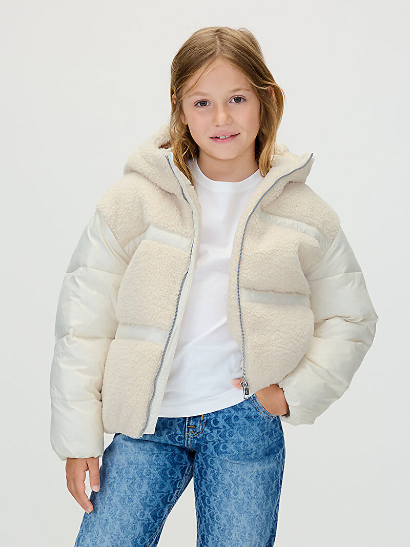 Kız Çocuk Teddy Shinny Puffer Mont