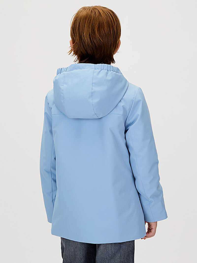 Calvin Klein Mavi Renkli Erkek Çocuk Nylon Technical Hooded Ceket