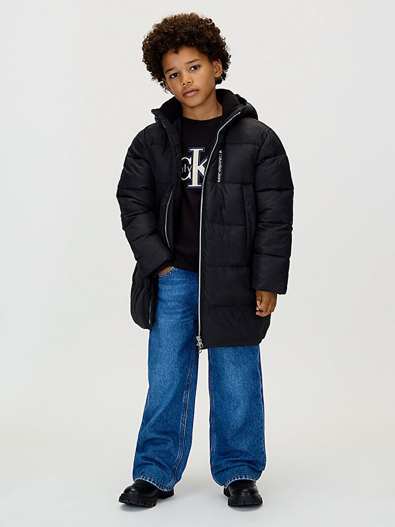 Calvin Klein Siyah Renkli Erkek Çocuk Essential Puffer Mont