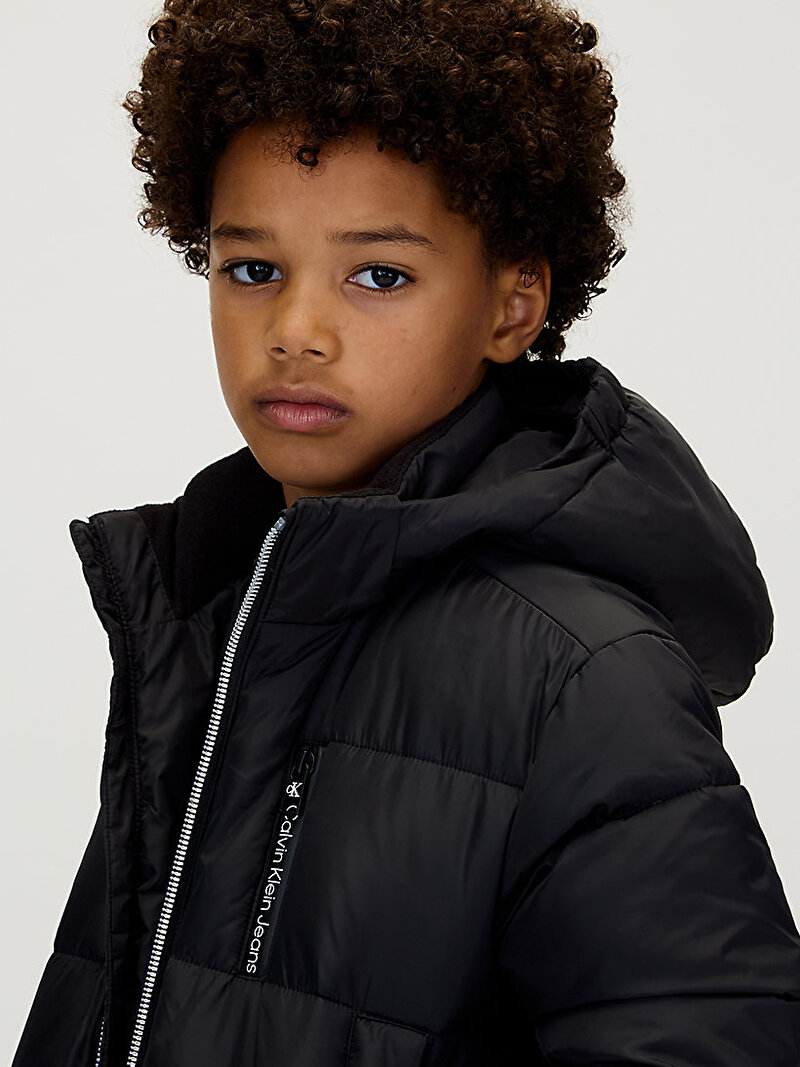 Calvin Klein Siyah Renkli Erkek Çocuk Essential Puffer Mont
