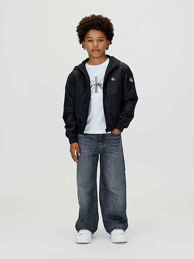 Calvin Klein Siyah Renkli Erkek Çocuk Padded Hooded Harrin Ceket