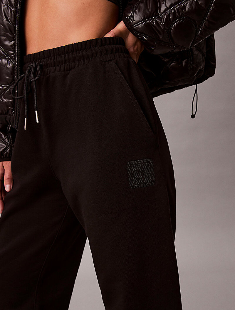 Calvin Klein Siyah Renkli Kadın Premium Terry Emblem Eşofman Altı