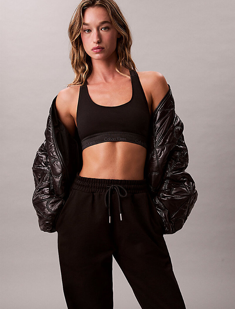 Calvin Klein Siyah Renkli Kadın Premium Terry Emblem Eşofman Altı