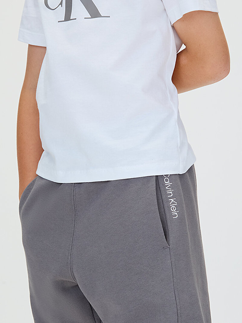 Calvin Klein Gri Renkli Erkek Çocuk Fleece Eşofman Altı