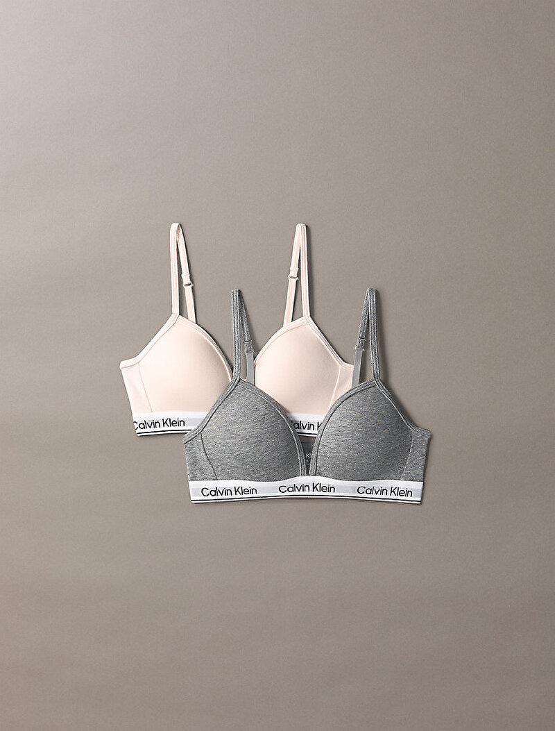 Calvin Klein Çok renkli Renkli Kız Çocuk 2'li Paket Triangle Sütyen