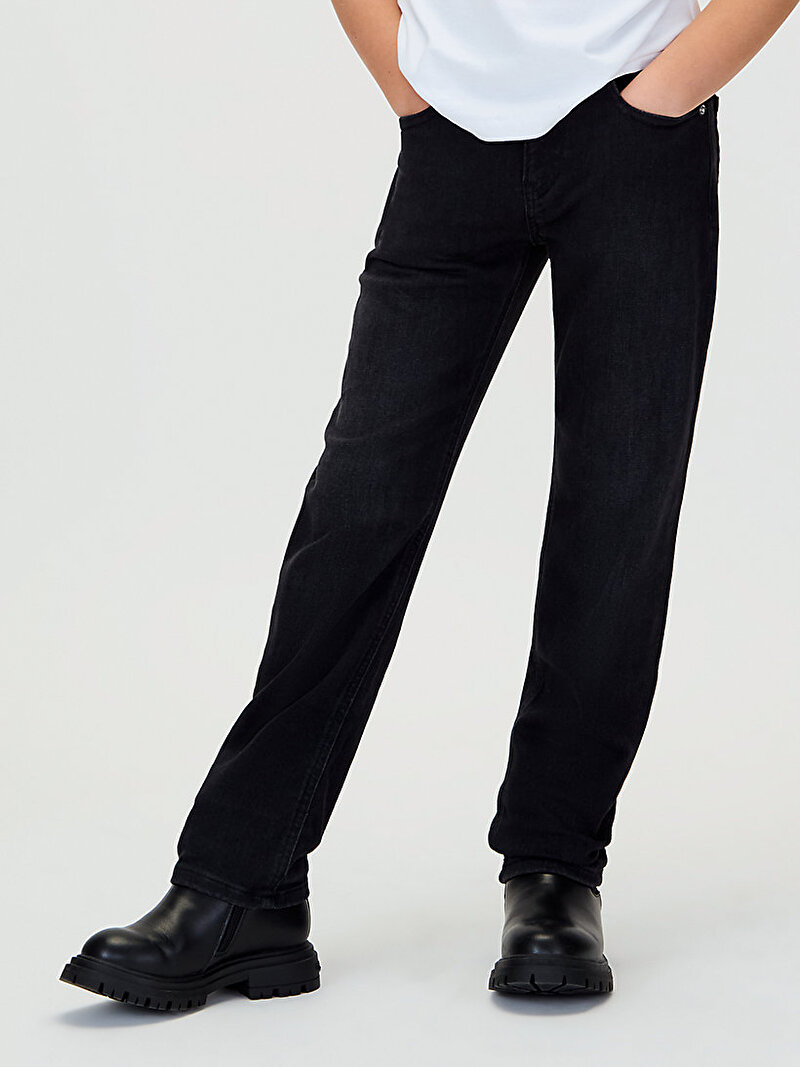 Erkek Çocuk Regular Straight Washed Jean Pantolon
