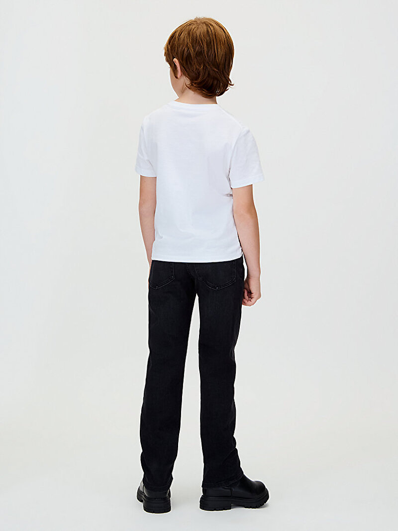 Calvin Klein Siyah Renkli Erkek Çocuk Regular Straight Washed Jean Pantolon