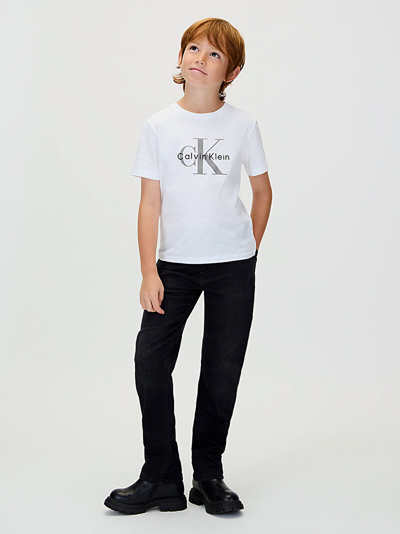 Calvin Klein Siyah Renkli Erkek Çocuk Regular Straight Washed Jean Pantolon