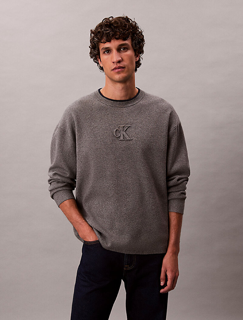 Erkek Embossed Logo Kazak