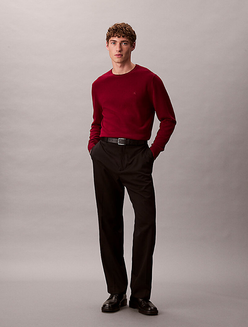 Calvin Klein Kırmızı Renkli Erkek Merino Kazak