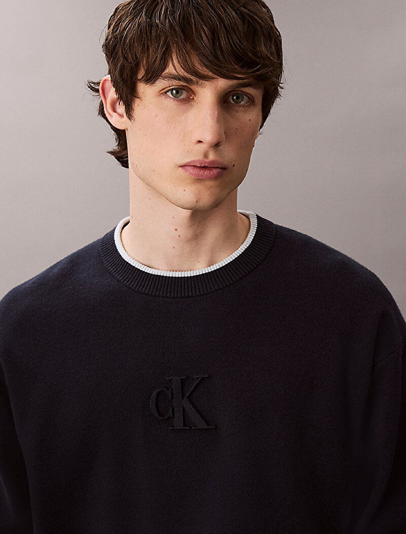 Erkek Embossed Logo Kazak