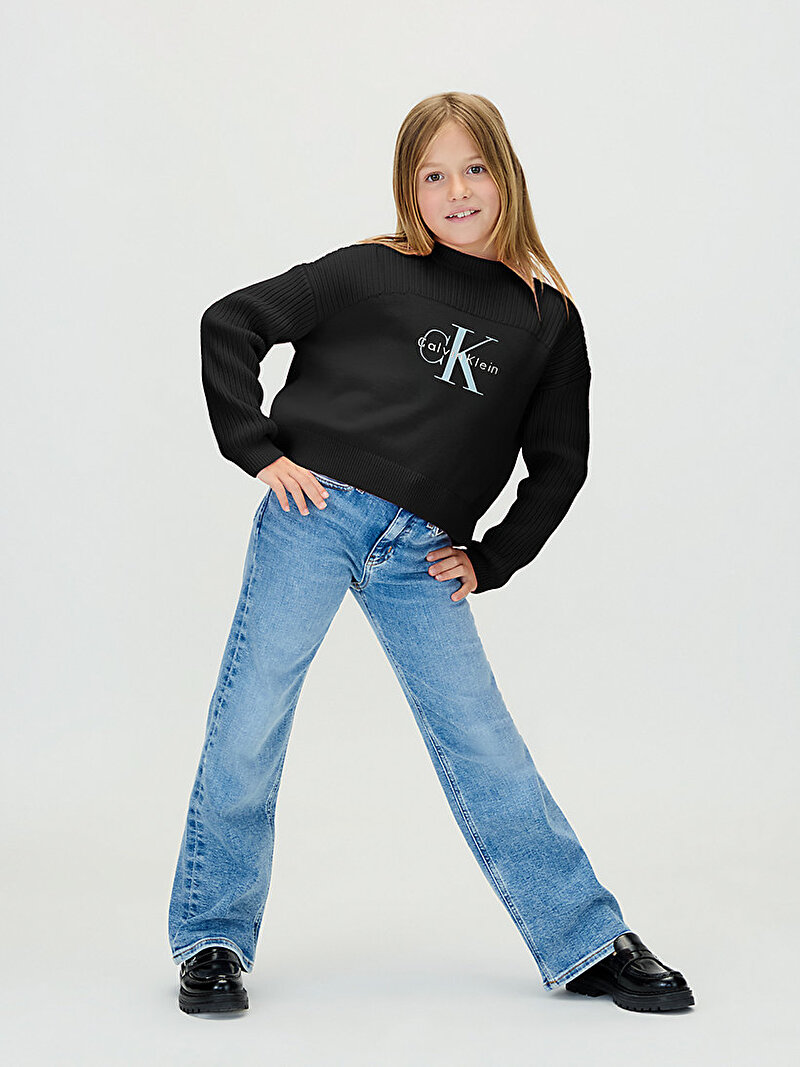 Calvin Klein Siyah Renkli Kız Çocuk Monologo Kazak