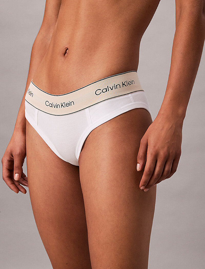 Calvin Klein Beyaz Renkli Kadın Bikini Külot