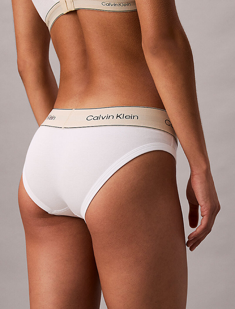 Calvin Klein Beyaz Renkli Kadın Bikini Külot