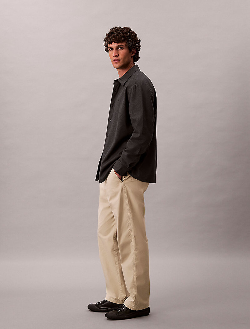 Calvin Klein Bej Renkli Erkek 90s StraightTwill Pantolon