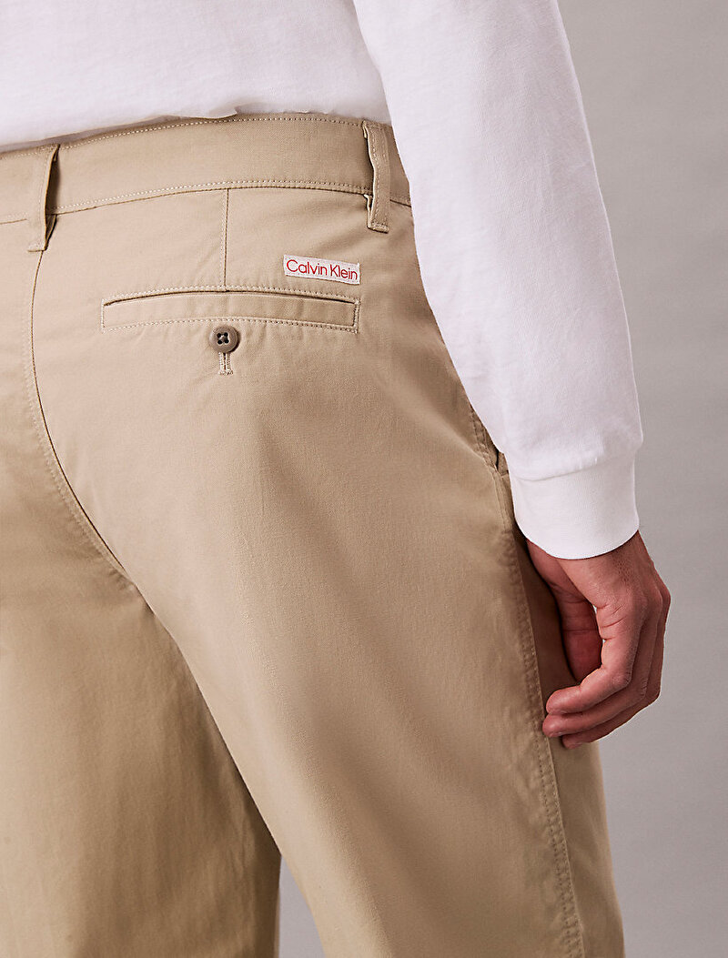 Calvin Klein Bej Renkli Erkek 90s StraightTwill Pantolon