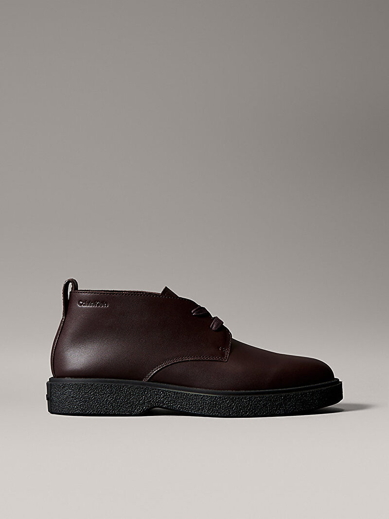 Calvin Klein Kahverengi Renkli Erkek Text Rubber Desert Bot