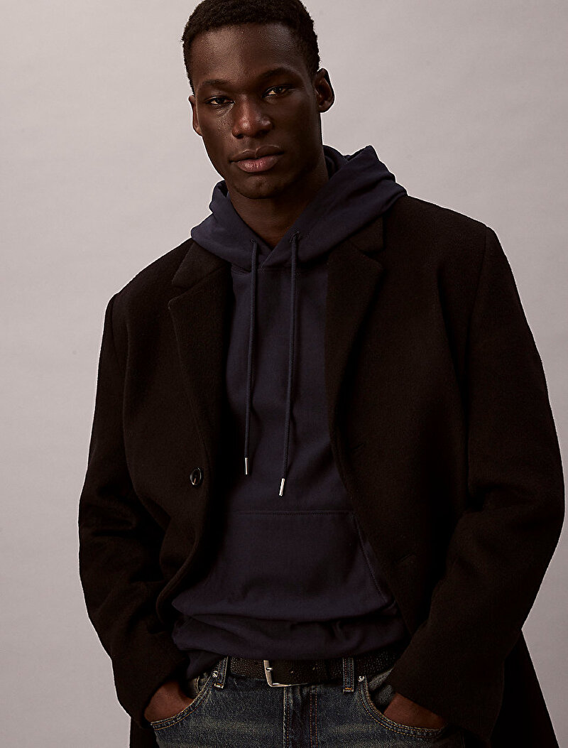 Calvin Klein Lacivert Renkli Erkek Premium Terry Monogram Sweatshirt