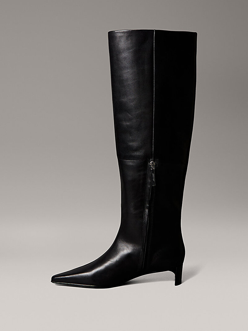 Calvin Klein Siyah Renkli Kadın Set Back Kitten Topuklu Çizme