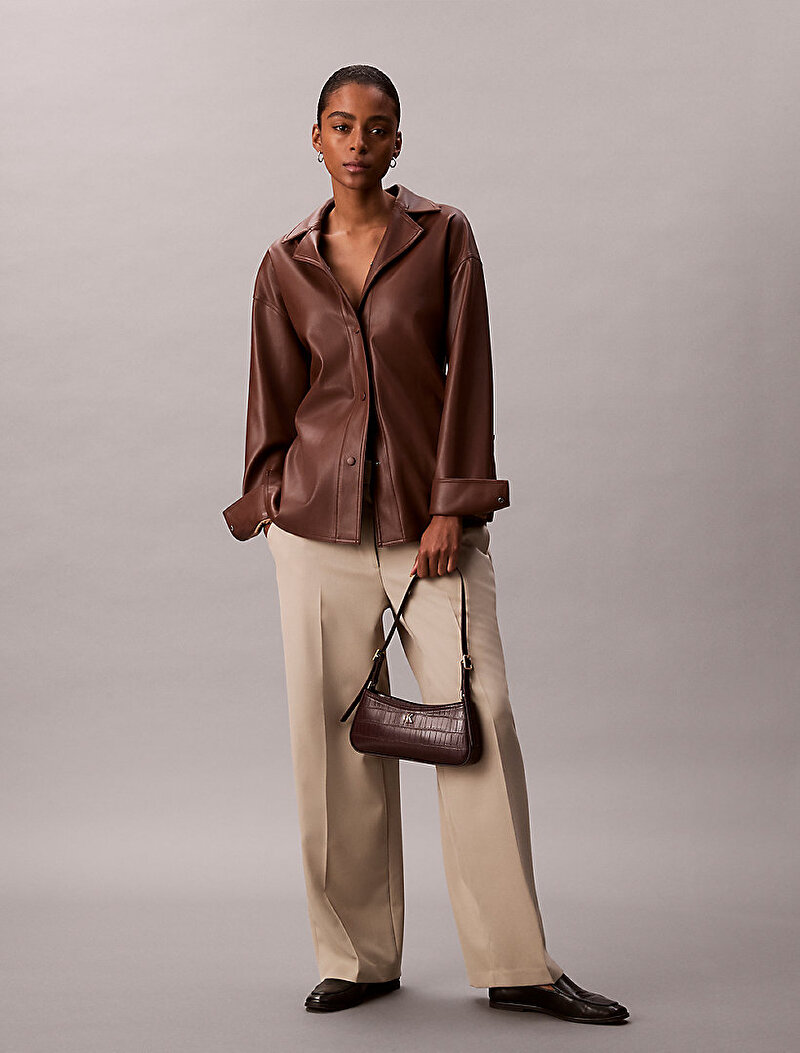 Calvin Klein Kırmızı Renkli Kadın CK Croc Small Omuz Çantası