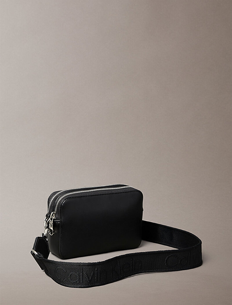 Calvin Klein Siyah Renkli Kadın Webbing Double Strap Çapraz Çanta