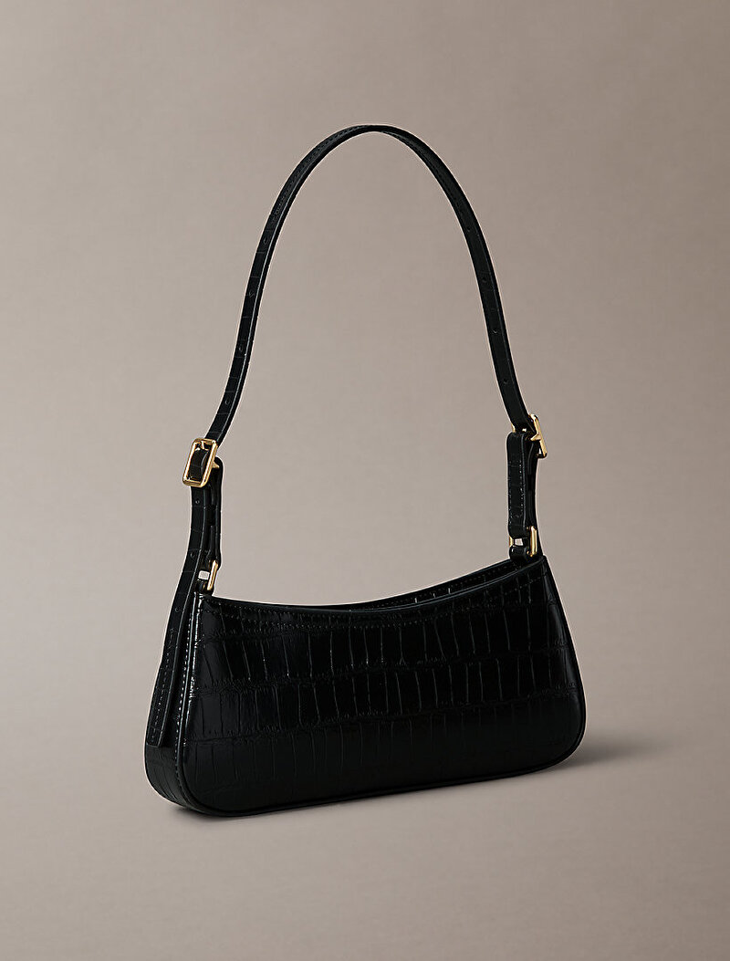 Calvin Klein Siyah Renkli Kadın CK Croc Small Omuz Çantası