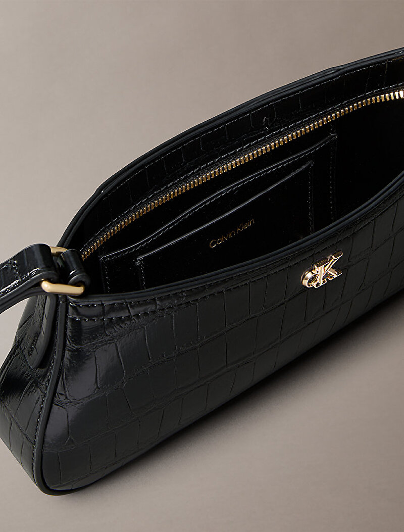Calvin Klein Siyah Renkli Kadın CK Croc Small Omuz Çantası