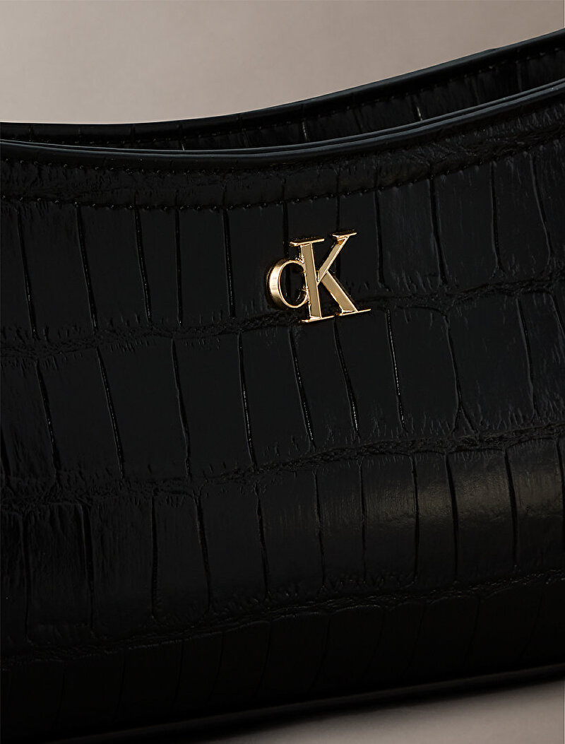 Calvin Klein Siyah Renkli Kadın CK Croc Small Omuz Çantası