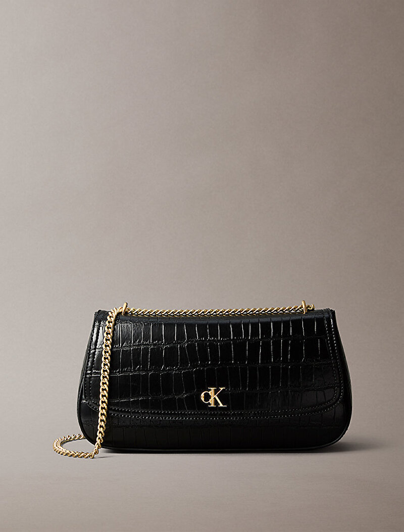 Calvin Klein Siyah Renkli Kadın CK Croc Chain Çapraz Çanta