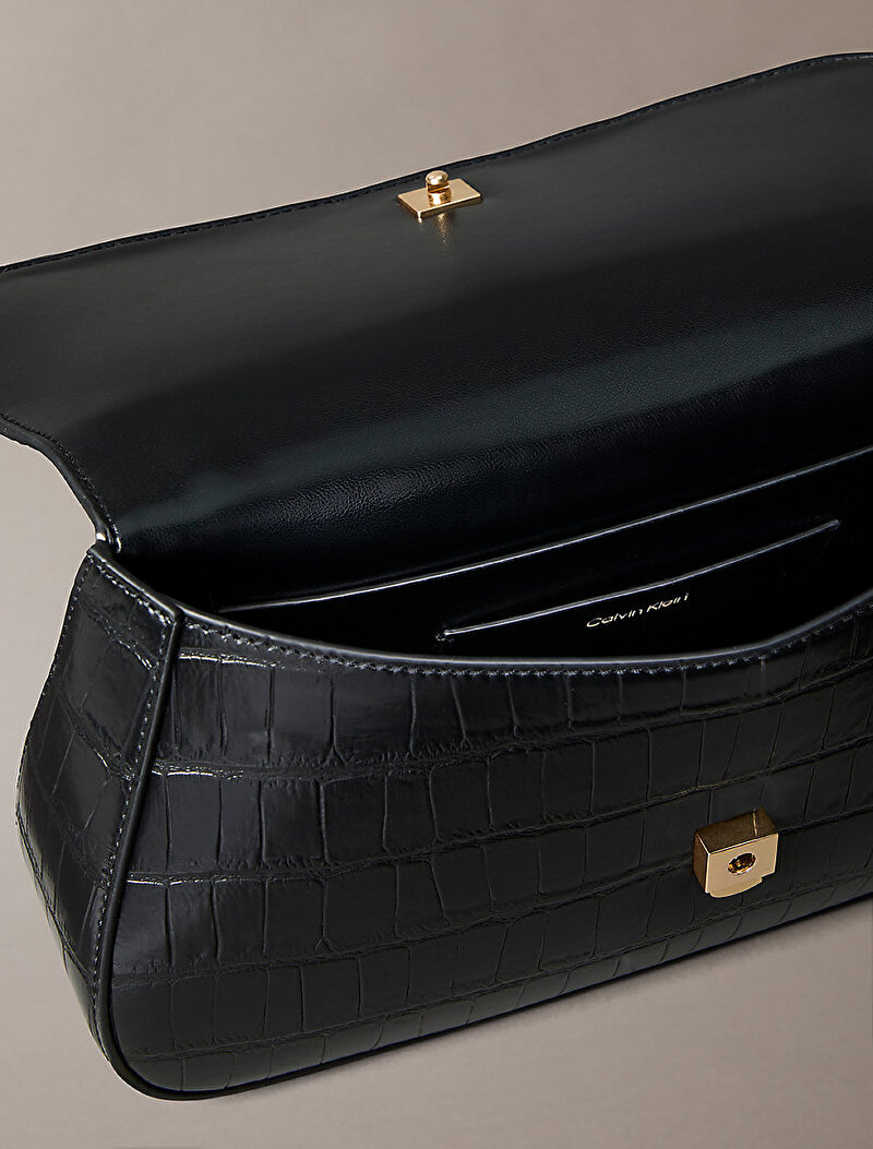 Calvin Klein Siyah Renkli Kadın CK Croc Chain Çapraz Çanta