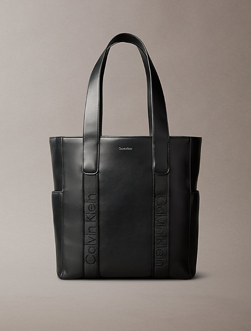 Calvin Klein Siyah Renkli Kadın Webbing Strap Tote Çanta