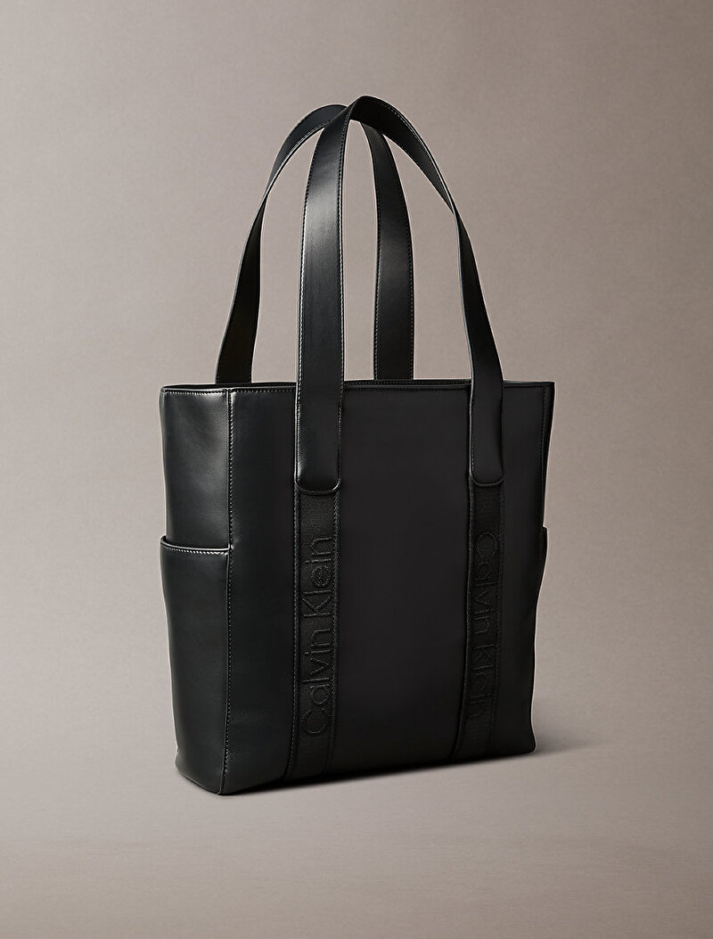 Calvin Klein Siyah Renkli Kadın Webbing Strap Tote Çanta