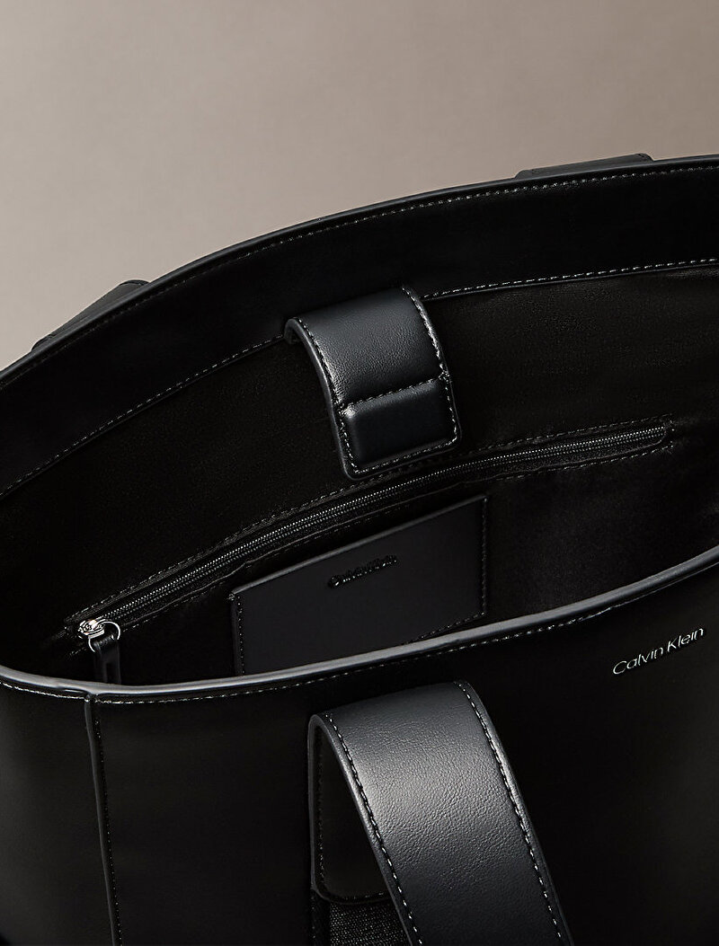 Calvin Klein Siyah Renkli Kadın Webbing Strap Tote Çanta
