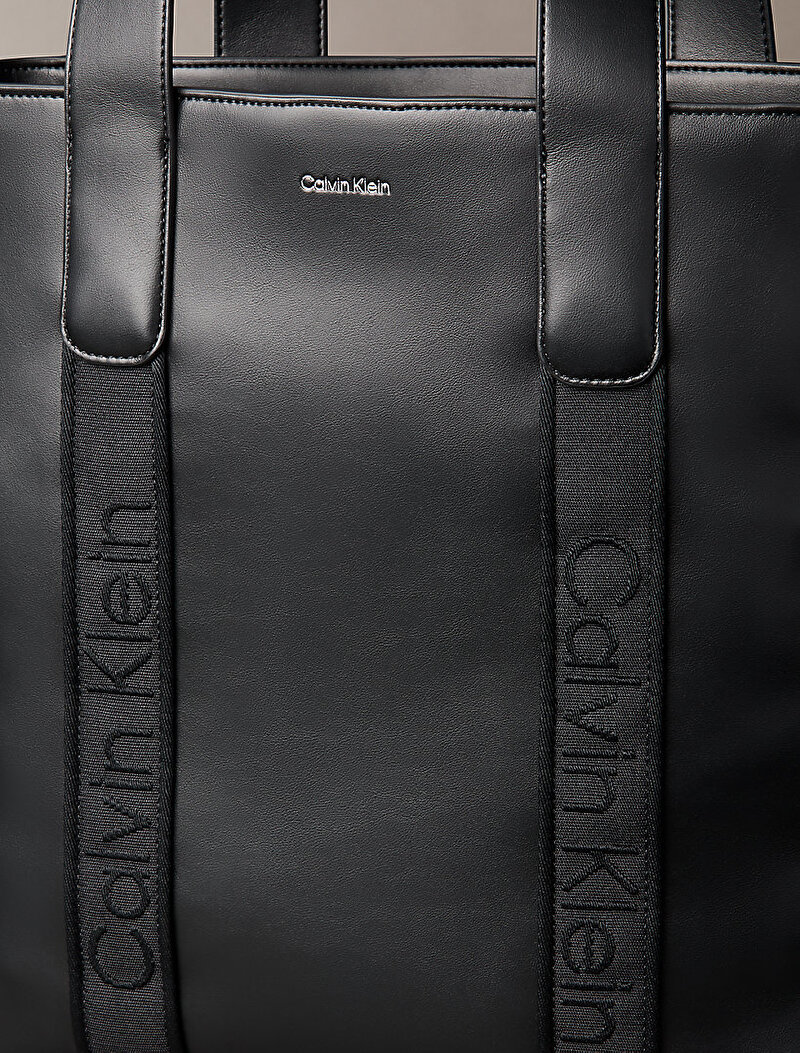 Calvin Klein Siyah Renkli Kadın Webbing Strap Tote Çanta