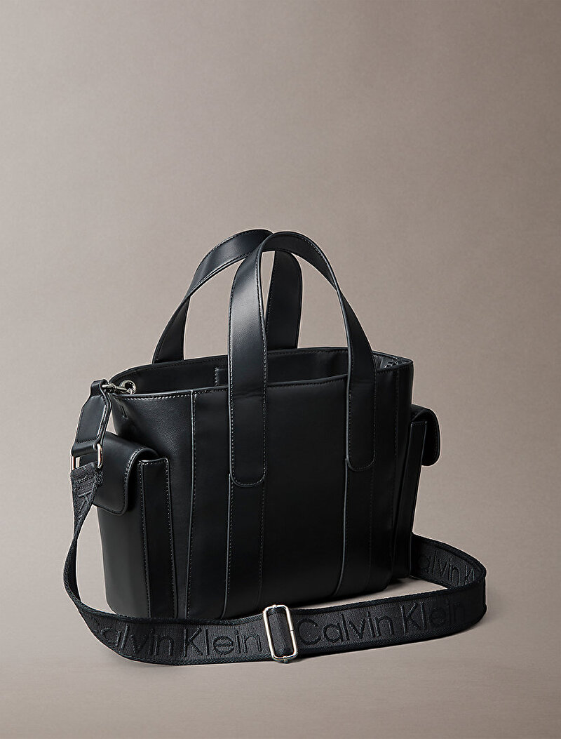 Calvin Klein Siyah Renkli Kadın Webbing Strap Tote Çanta