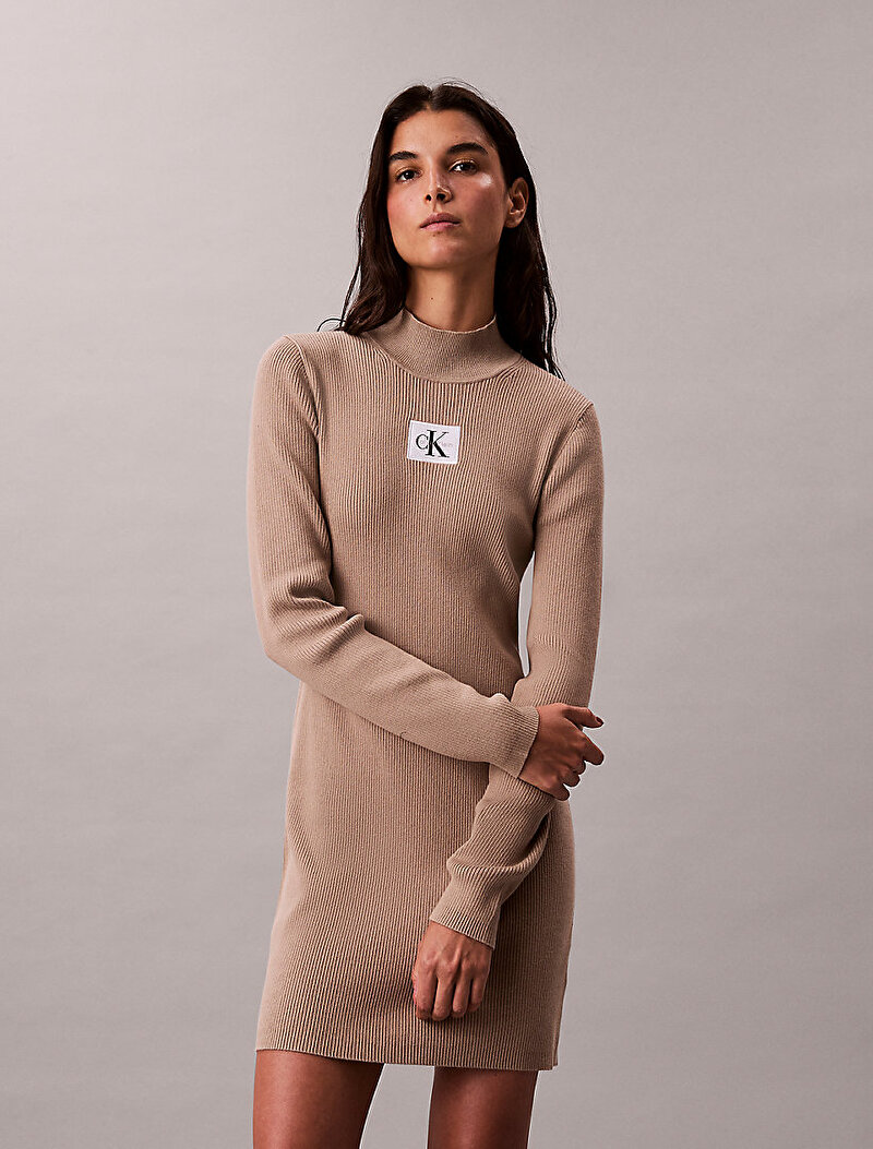 Calvin Klein Bej Renkli Kadın Mini Elbise