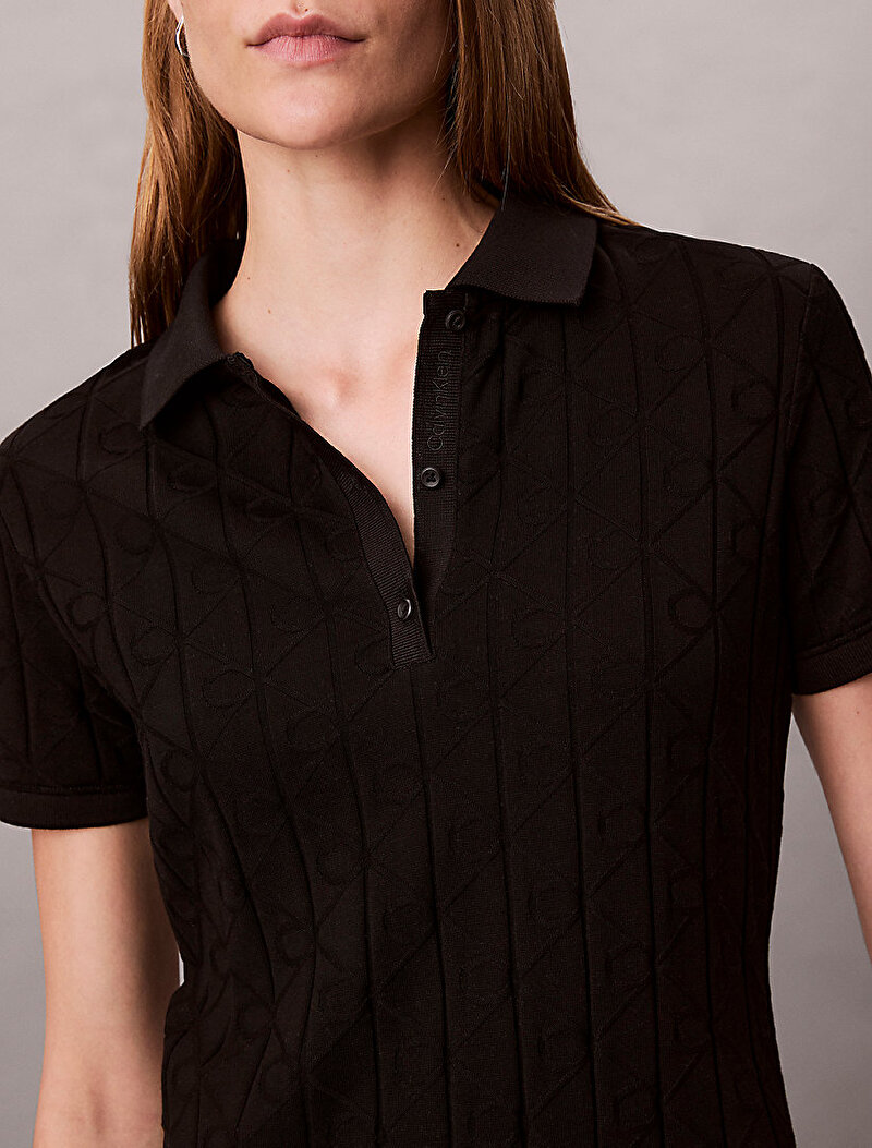 Calvin Klein Siyah Renkli Kadın Jacquard Elbise