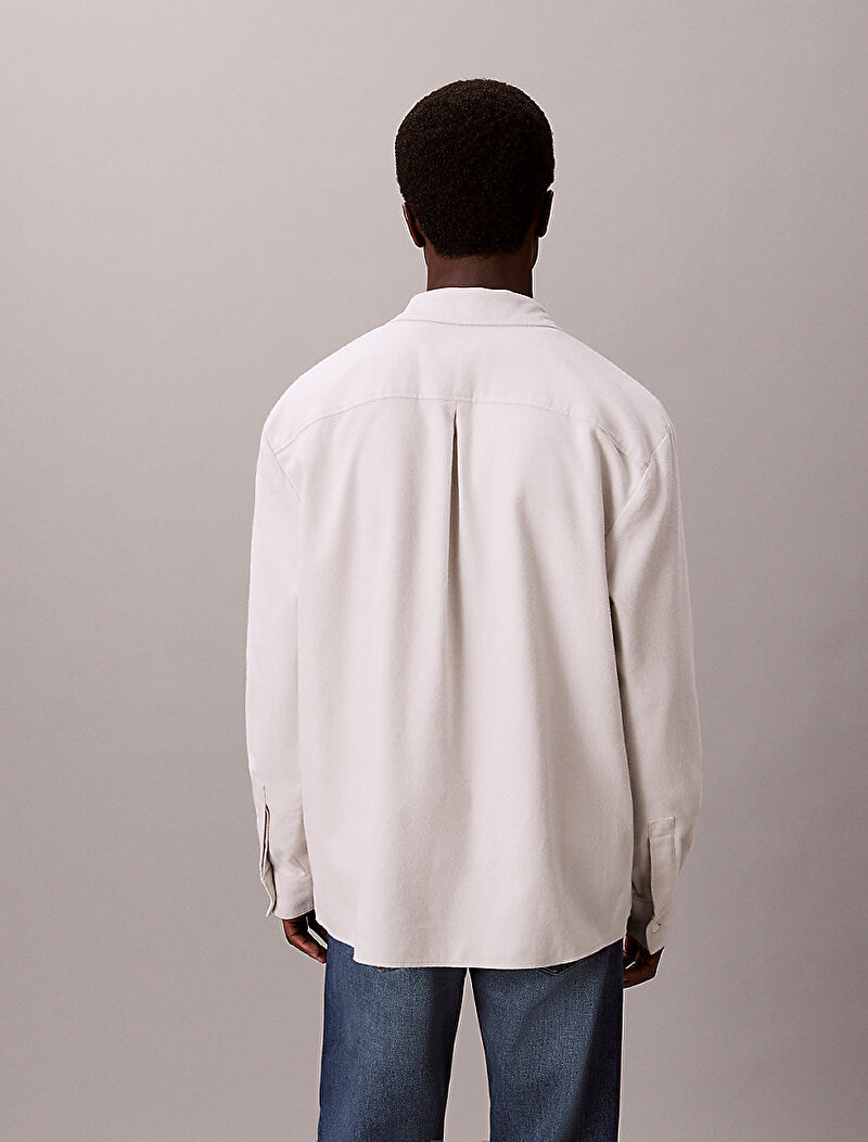 Calvin Klein Gri Renkli Erkek Melange Flannel Gömlek